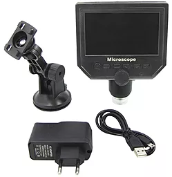 Мікроскоп цифровий з монітором 4.3" G600 з фокусом 20-120мм та записом відео та фото - мініатюра 5