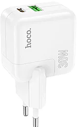 Сетевое зарядное устройство Hoco C111A 30W PD/QC3.0 Lucky dual-port charger set USB-A-C + USB-C-Lightning Cable White - миниатюра 6