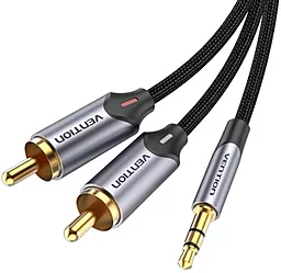 Аудио кабель Vention AUX mimi Jack 3.5 мм - 2xRCA M/M 1.5 м cable black (BCNBG) - миниатюра 1