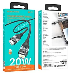 Кабель USB PD Borofone BU37 20w 3a 1.2m USB Type-C - Lightning cable black - миниатюра 4