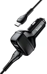 Автомобильное зарядное устройство Hoco Z36 Leader 2USB + USB Type-C Cable Black - миниатюра 2