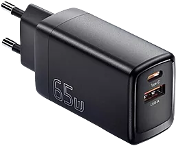Сетевое зарядное устройство Essager Ruiy 65w GaN USB-C/USB-A ports home charger black (ECTAC-RYB01-Z) - миниатюра 4