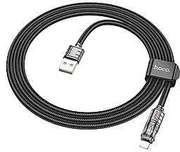 Кабель USB Hoco U122 Lantern Transparent Discovery Edition charging 12w 2.4a 1.2m Lightning cable  black - миниатюра 2