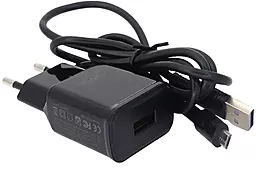 Сетевое зарядное устройство XO L92D 18W QC3.0 3A with + microUSB cable Black - миниатюра 3