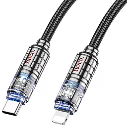 Кабель USB PD Hoco U122 Lantern Transparent Discovery Edition charging 27w 3a 1.2m USB Type-C - Lightning cable black - миниатюра 5