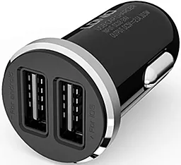 Автомобільний зарядний пристрій LDNio Car charger 12W 2.1A 2xUSB-A Black (DL-C22) - мініатюра 2