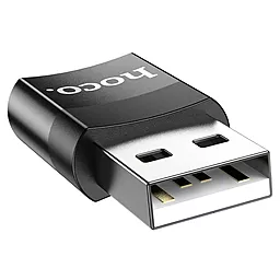 Адаптер-переходник Hoco UA17 M-F 2.0 USB-A -> USB Type-C Black - миниатюра 4