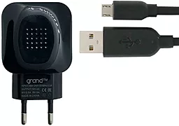 Сетевое зарядное устройство Grand HC-03 15.5W 3.1A 2xUSB-A + micro USB Cable Black - миниатюра 2