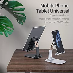 Настольная подставка  ESSAGER Knight Foldable Desk Mobile Phone Holder Stand (Alloy) Black (EZJZM-QS01) - миниатюра 7