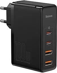 Мережевий зарядний пристрій з швидкою зарядкою Baseus GaN2 Pro 100W QC 2xUSB-C + USB-C-С Cable Black (CCGAN2P-L01) - мініатюра 2