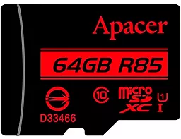 Карта памяти Apacer microSDXC 64GB UHS-I Class 10 + SD-adapter (AP64GMCSX10U5-RA) - миниатюра 2