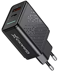 Сетевое зарядное устройство с быстрой зарядкой Grand-X 18w PD/QC3.0 USB-C/USB-A ports home charger black (CH-880) - миниатюра 2