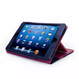 Чехол для планшета Tuff-Luv Manhattan Leather Case Cover with Sleep Function for Apple iPad Mini Navy/Berry Pink (I7_22) - миниатюра 2