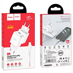 Сетевое зарядное устройство Hoco N2 Vigour 1USB/2A + USB Type-C Cable White - миниатюра 3