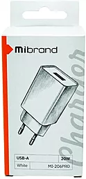 Сетевое зарядное устройство Mibrand MI-206PRO 20W USB-A White (MIWC/206PROUB) - миниатюра 3