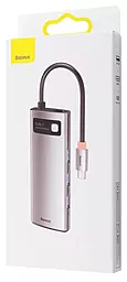 Мультипортовый USB Type-C хаб Baseus Metal Gleam Series 5-in-1 Multifunctional Type-C HUB Docking Station 30Hz Version Gray (WKWG020013) - миниатюра 3
