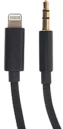 Аудіо кабель PowerPlant Aux mini Jack 3.5 mm - Lightning M/M Cable 1.1 м black (CA910533)