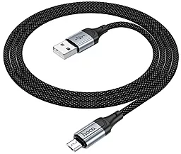 Кабель USB Hoco X102 Fresh charging 12w 2.4a micro USB cable black - миниатюра 2