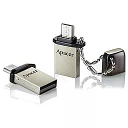 Флешка Apacer 32GB AH175 USB 2.0 OTG (AP32GAH175B-1) - миниатюра 2