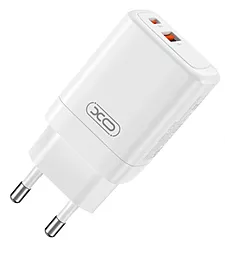 Сетевое зарядное устройство XO CE16 45w PD/QC USB-C/USB-A ports fast charger white - миниатюра 2