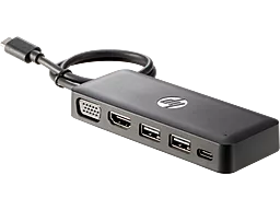 Мультипортовый USB Type-C хаб HP Travel HUB USB-C -> VGA/USB 2.0/USB Type-C/HDMI Black (Z9G82AA)