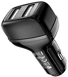 Автомобильное зарядное устройство Hoco Z36 Leader 2USB + Lightning Cable Black - миниатюра 4