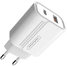Сетевое зарядное устройство WUW C141 20W PD/QC USB-A-C charger White