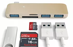 Kit USB-C to 3xUSB 3.0, SD/microSD reader Silver - миниатюра 3