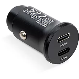 Автомобильное зарядное устройство Vinga 40w PD 2xUSB-C ports car charger black (VCPCCCC40) - миниатюра 3