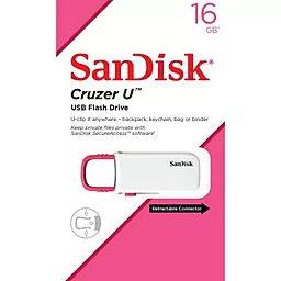 Флешка SanDisk 16 GB Cruzer U SDCZ59-016G-B35WP White-Pink - миниатюра 4