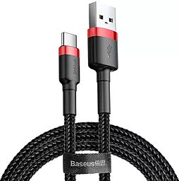 Кабель USB Baseus Cafule 3A USB Type-C Cable Red/Black (CATKLF-B91)