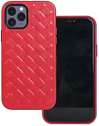 Чехол Apple Leather Case Sheep Weaving for iPhone 11 Pro Max Red - миниатюра 2