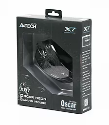 Компьютерная мышка A4Tech X87 Oscar Neon USB Black - миниатюра 5