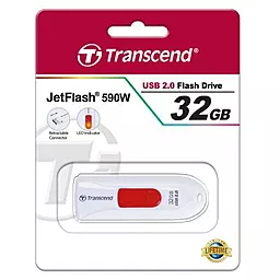 Флешка Transcend 32GB JetFlash 590 White USB 2.0 (TS32GJF590W) - мініатюра 4