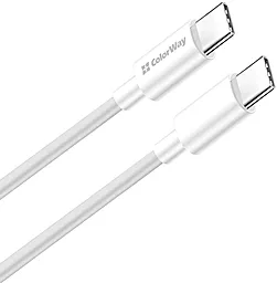 Кабель USB ColorWay 65W 3A 2M USB Type-C - Type-C Cable White (CW-CBPDCC056-WT) - миниатюра 2