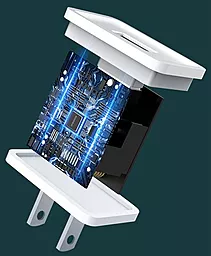 Сетевое зарядное устройство Proda PD-A43a 12W 2.4A USB-A + USB Type-C Cable White - миниатюра 6