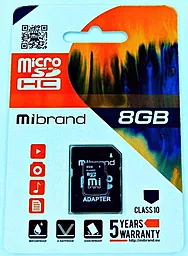 Карта памяти Mibrand microSDHC 8GB Class 10 + SD-адаптер (MICDHC10/8GB-A) - миниатюра 2