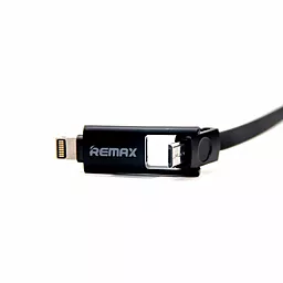 USB Кабель Remax Transformer Lightning / micro USB 1M Black - мініатюра 2