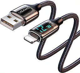 Кабель USB PD Usams Digital Display SJ543 U78 12W 2.4A 1.2M Lightning Cable Black - миниатюра 3