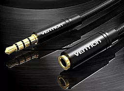 Аудио удлинитель Vention mini Jack 3.5mm M/F 0.5 м black (VAB-B06-B050-M) - миниатюра 5