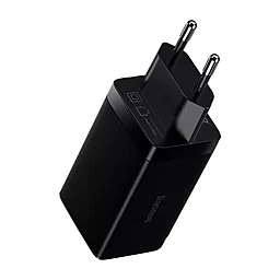Сетевое зарядное устройство Baseus GaN3 Pro 65W 1xUSB/2xUSB-C Ports + USB C-C 100W Cable Black (CCGP050101) - миниатюра 3