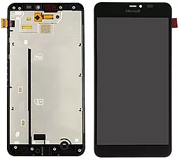 Дисплей Microsoft Lumia 640 XL (RM-1062, RM-1065, RM-1066, RM-1067) с тачскрином и рамкой, оригинал, Black