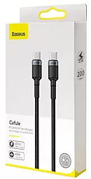 Кабель USB Baseus Cafule Flash Charging 20V 5A 2M USB Type-C - Type-C Cable Gray/Black (CATKLF-ALG1) - миниатюра 6