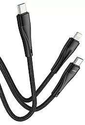 Кабель USB PD U102 100w 5a USB Type-C - Lightning/Type-C cable black - миниатюра 4