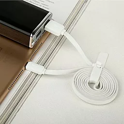 Кабель USB Baseus String flat Lightning Cable White - миниатюра 3
