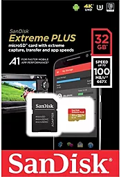 Карта памяти SanDisk 32 GB microSDHC UHS-I U3 Extreme Plus A1 + SD Adapter SDSQXBG-032G-GN6MA - миниатюра 4