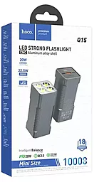 Повербанк Hoco Q15 Flashlight 22.5W 10000mAh PD/QC Metal gray - миниатюра 6
