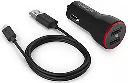 Автомобильное зарядное устройство Anker PowerDrive 2 24W + micro USB 0.9m V3 Black (B2310H11)