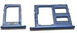 Держатель (лоток) Сим карты Samsung Galaxy A6 A600 / Galaxy A6 Plus A605 и карты памяти Single SIM, комплект 2 шт. Blue