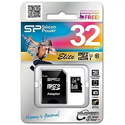 Карта памяти Silicon Power microSDHC 32GB Elite Class 10 UHS-I U1 + SD-адаптер (SP032GBSTHBU1V10SP) - миниатюра 2